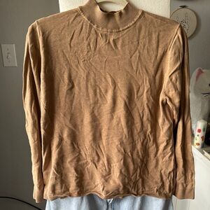 Tan Long Sleeve Turtleneck Shirt